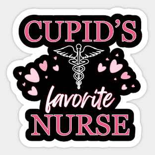 Cupid's Favorite Nurse Sticker